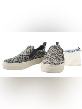 Tory Burch T Monogram Slip-On Sneakers Women’s size 6.5M VG